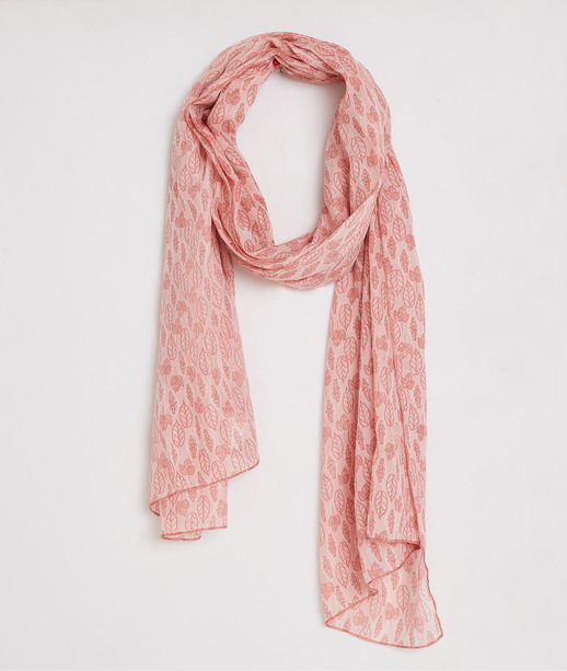 Etole imprimé feuillages femme ROSE