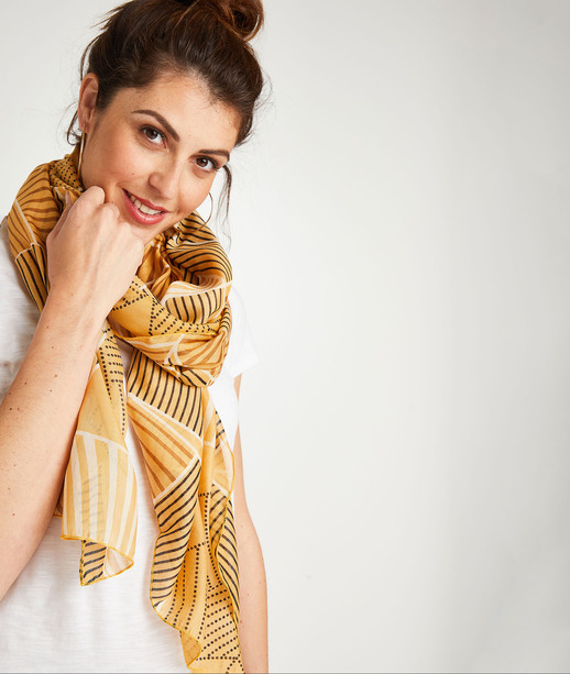 Etole imprimée jaune femme JAUNE