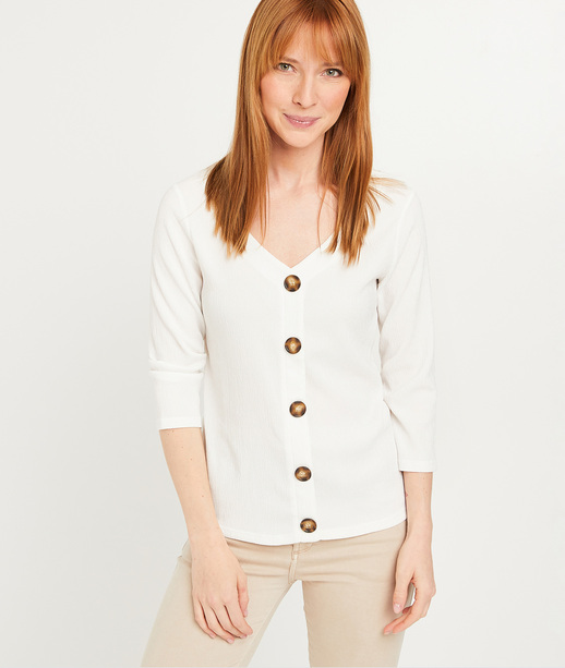 T-shirt froissé femme ECRU