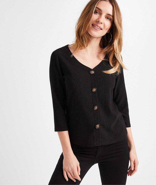 T-shirt froissé femme NOIR