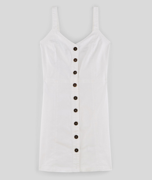 Robe en denim blanche femme BLANC