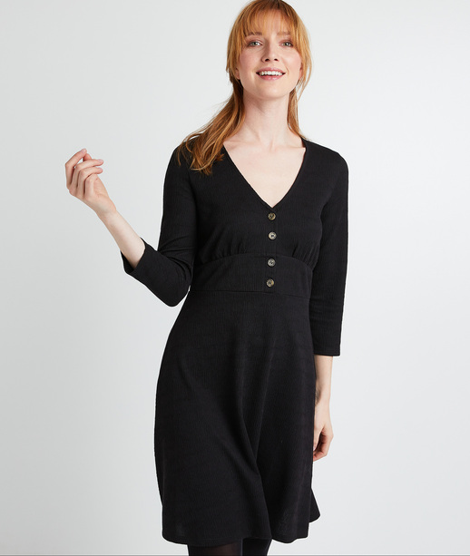 Robe en maille noire femme NOIR