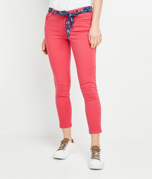 Pantalon raccourci de couleur femme PINK