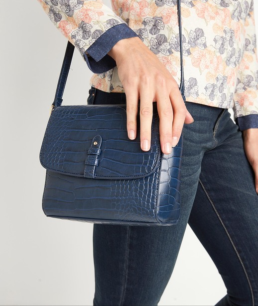 Sac effet croco bleu femme MARINE