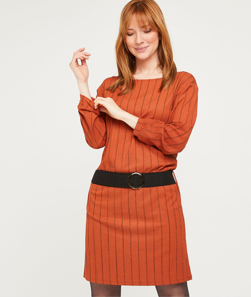 Robe terracotta ceinturée femmme TERRACOTTA