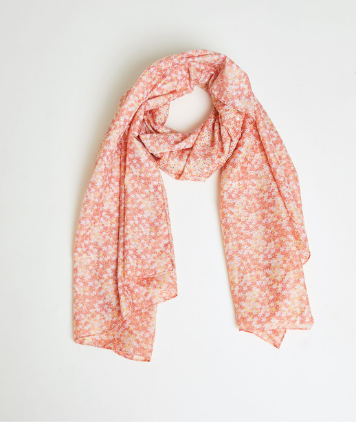 Etole imprimé fleuri femme ROSE