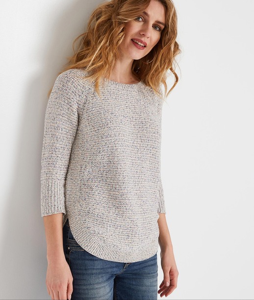 Pull fil ruban uni femme MULTICOLORE