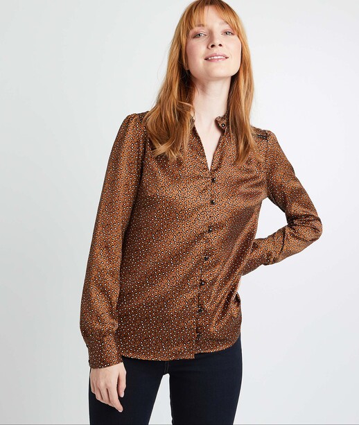 Blouse satinée motif léopard femme LEOPARD