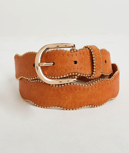 Ceinture bord perles femme JAUNE