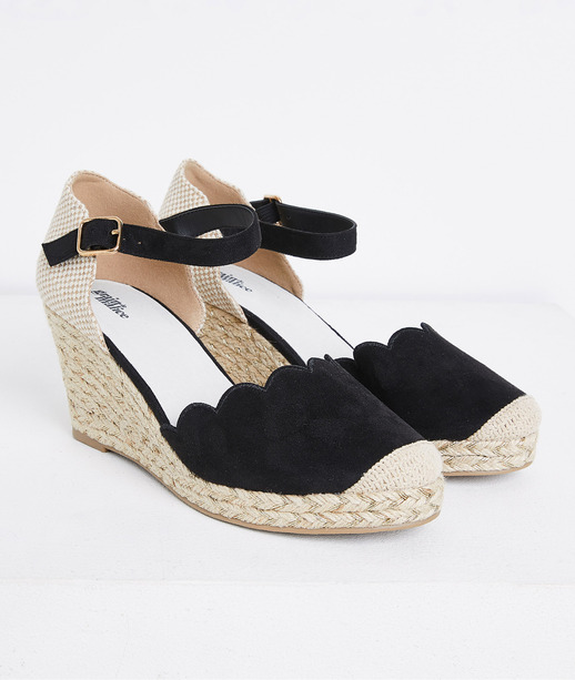 Espadrilles compensées femme NOIR
