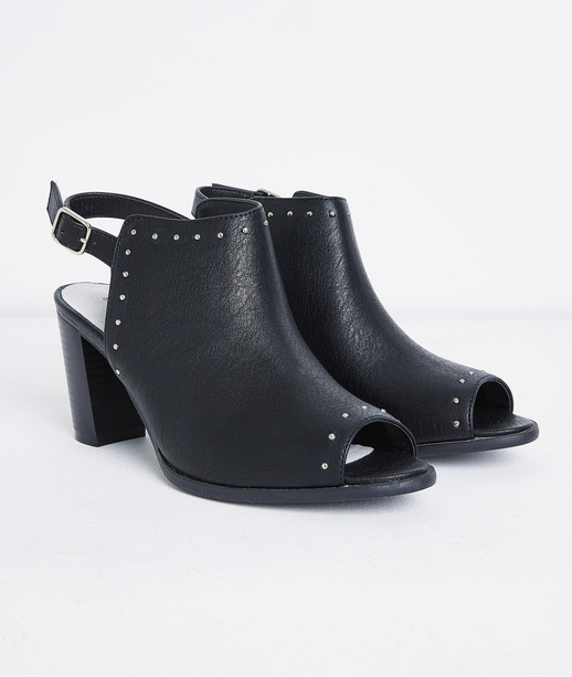 Mules à talon cloutées femme NOIR