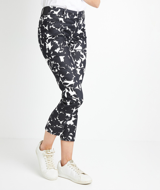 Pantalon structuré imprimé femme NOIR