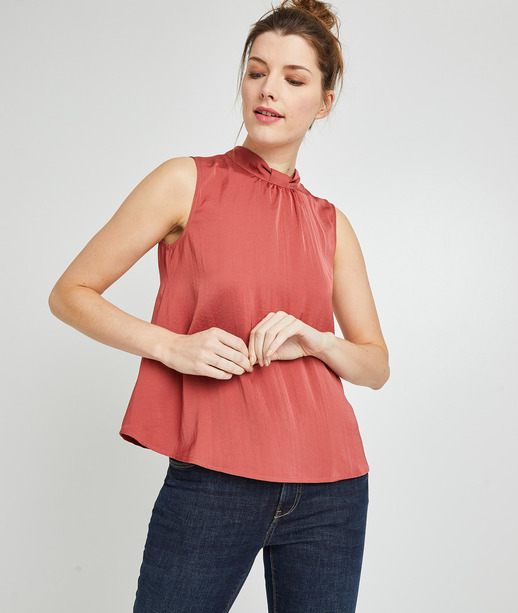 Top habillé col montant femme BLUSH