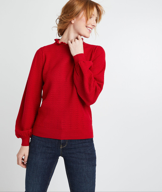Pull fin rouge femme ROUGE