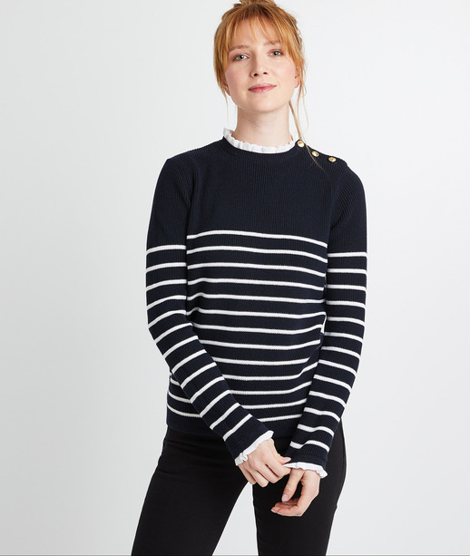 Marinière col victorien femme MARINE