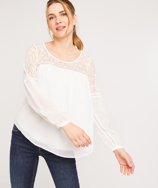 Blouse vaporeuse écrue femme ECRU
