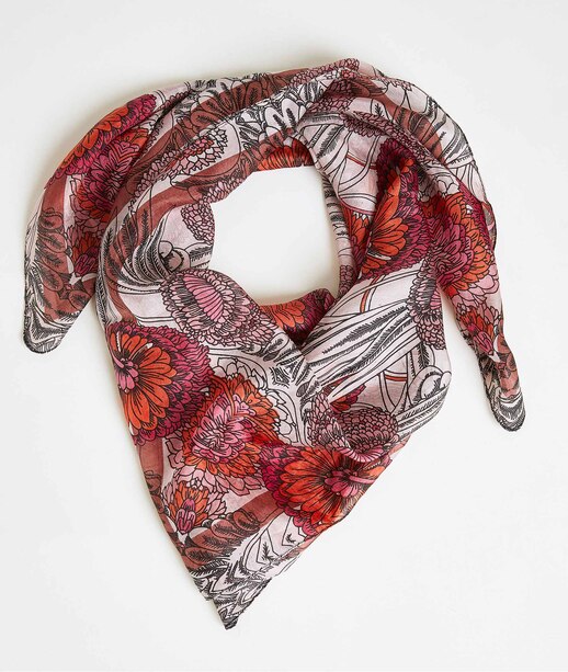Foulard en soie imprimé femme MULTICOLORE