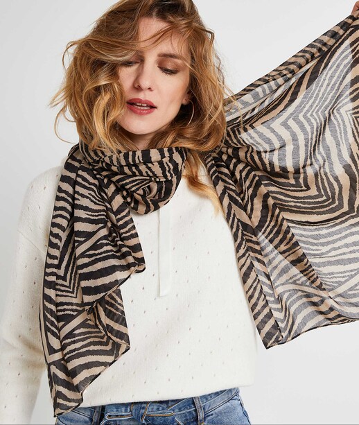 Etole imprimé zèbre femme BEIGE