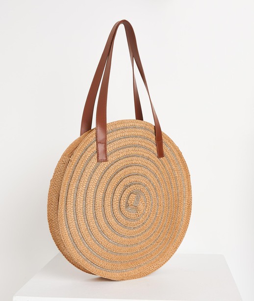 Sac panier rond femme BEIGE