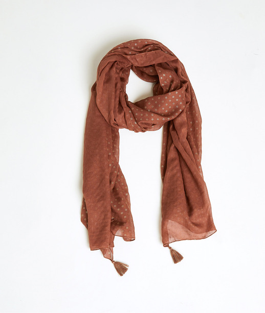 Etole imprimée fleurs dorées femme CAMEL