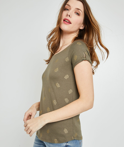 T-shirt imprimé femme KAKI