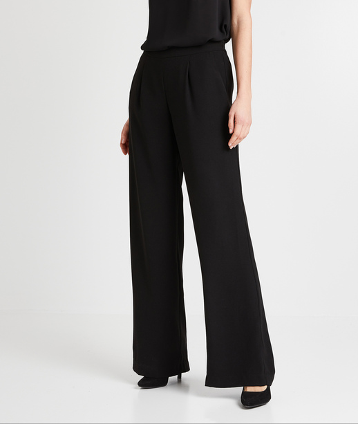 Pantalon large fluide femme NOIR