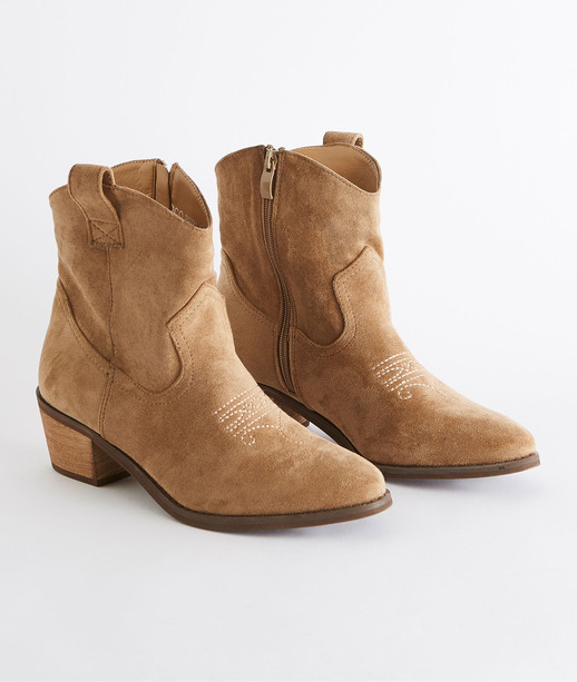 Boots esprit santiag femme BEIGE