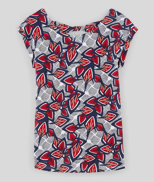 T-shirt imprimé wax femme MARINE