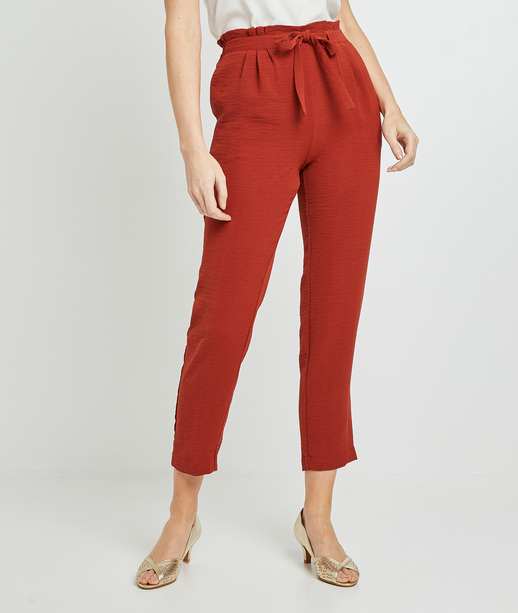 Pantalon paper bag fluide femme SIENNE