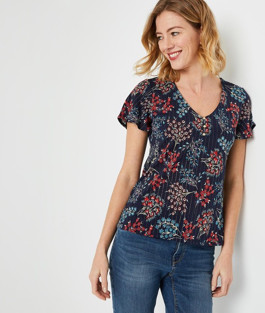 T-shirt imprimé marine femme MARINE