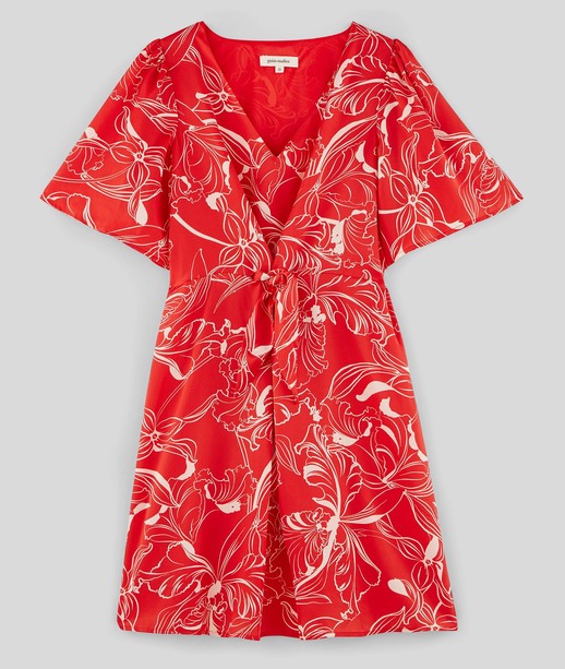 Robe imprimée fluide femme ROUGE