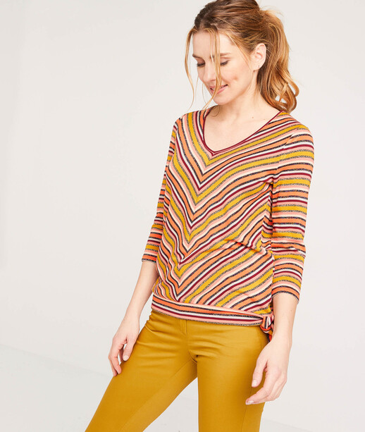 Pull à rayures coloré femme MULTICOLORE