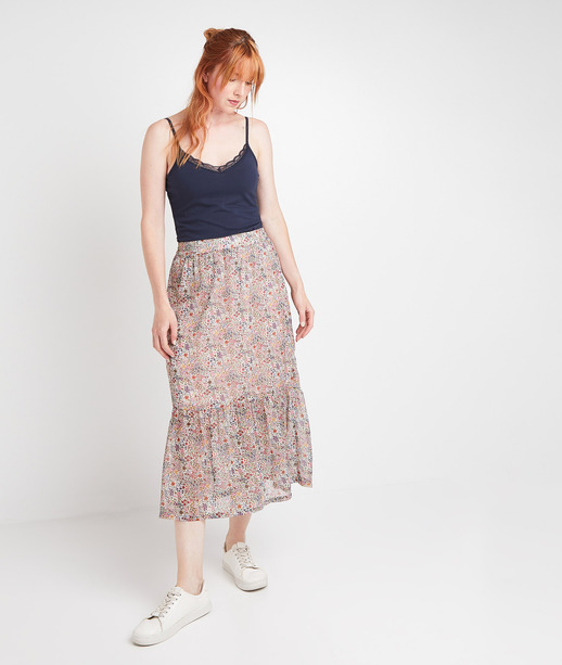 Jupon imprimé fleuri femme IMPRIME