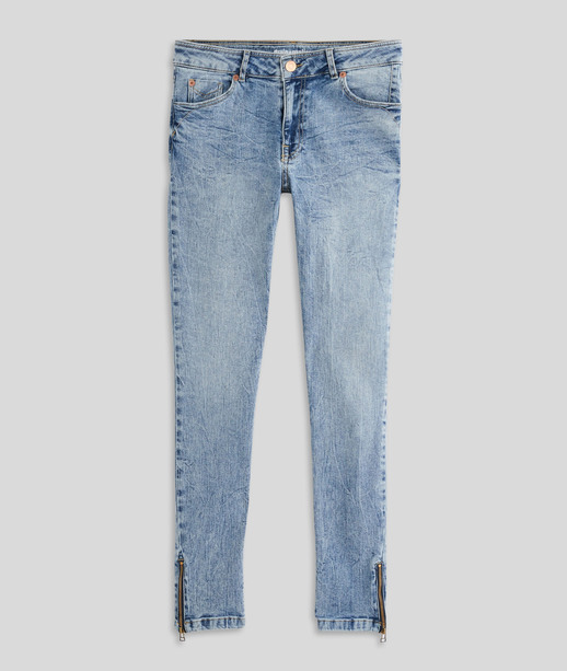 Jean slim zippé femme BLEACHED