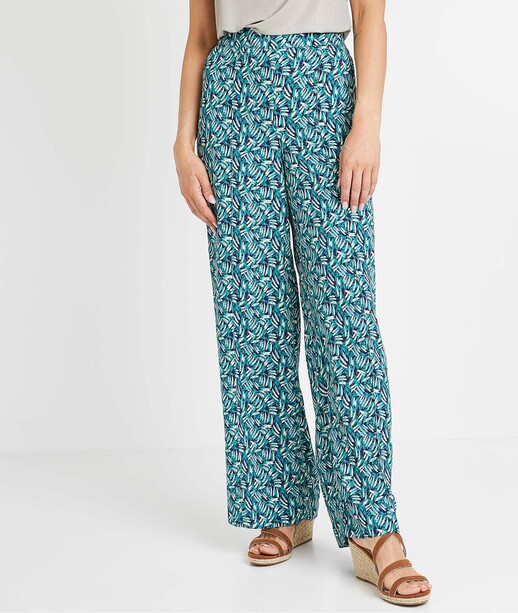 Pantalon fluide imprimé femme MENTHE