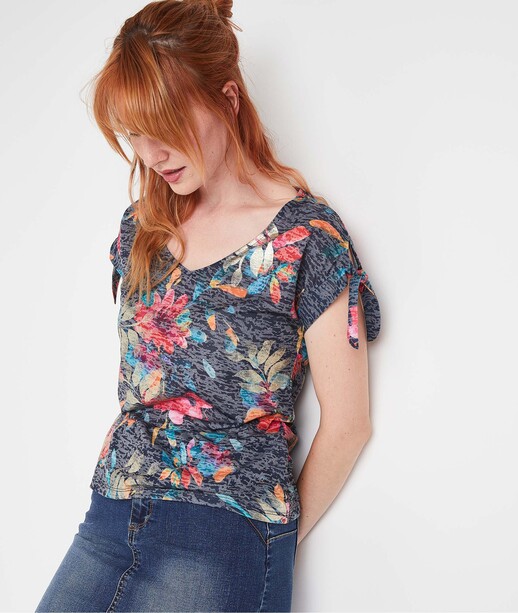 T-shirt fluide coloré femme MARINE