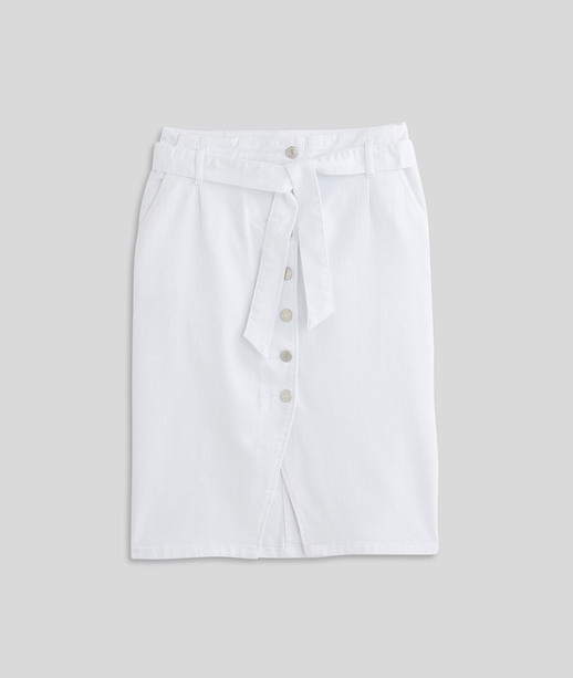 Jupe mi-longue blanche femme BLANC