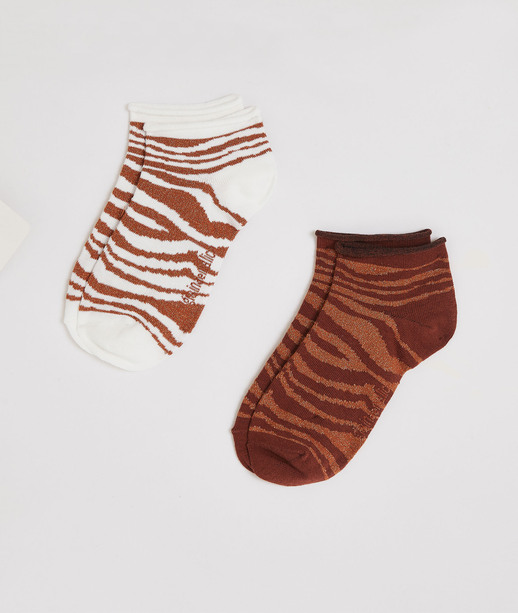 Lot de 2 paires de socquettes femme TERRACOTTA