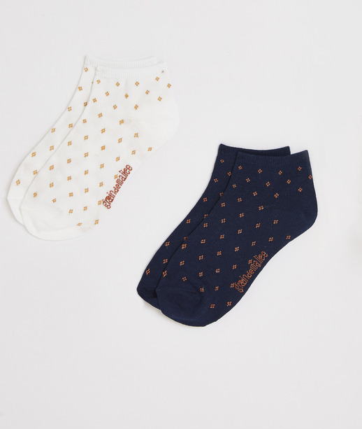 Lot de 2 paires de socquettes ECRU