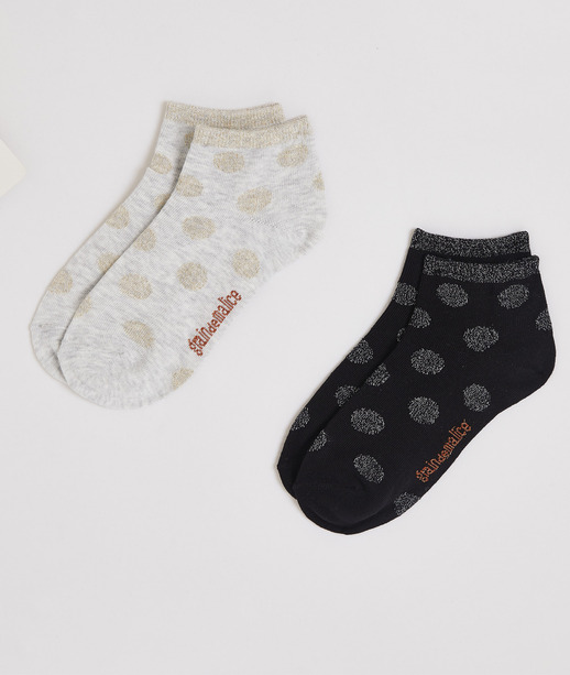 Lot de deux paires de socquettes femme GRIS