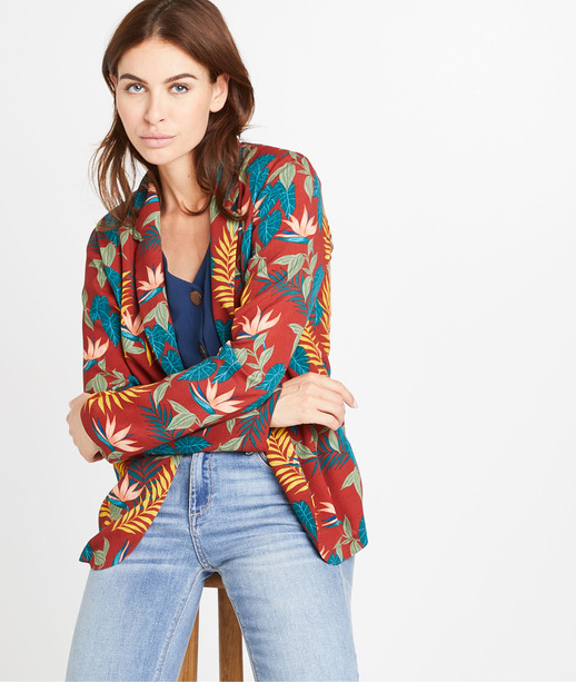 Blazer fluide impirmé femme TERRACOTTA