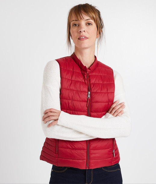 Doudoune légère sans manches femme ROUGE