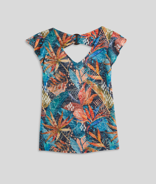 T-shirt imprimé coloré femme MARINE