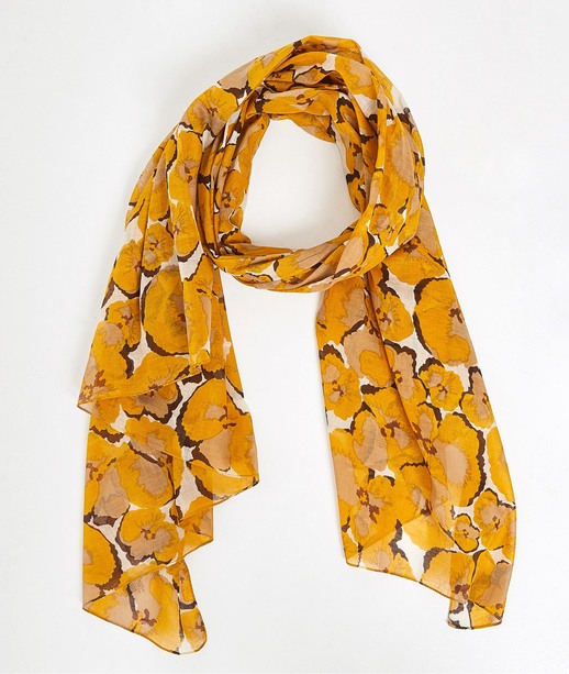 Etole en coton fleurie femme JAUNE