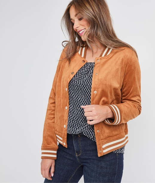 Bomber en suédine camel femme CAMEL
