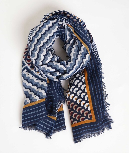 Etole aux imprimés géométriques femme BLEU