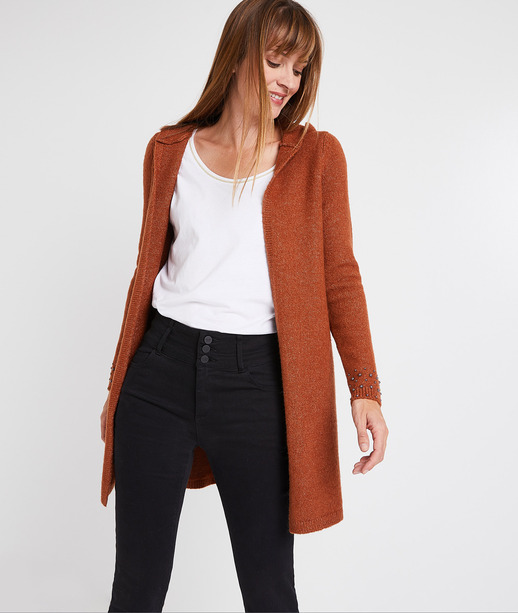 Long gilet à capuche femme SIENNE