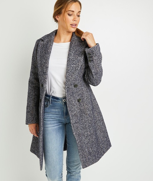 Manteau majorité laine femme BLEU