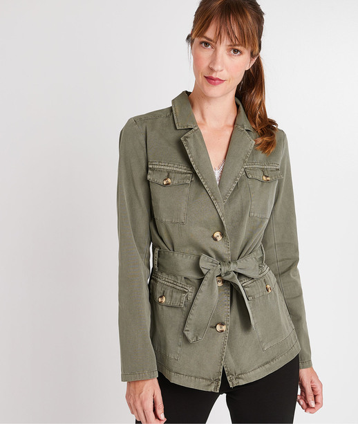 Veste militaire kaki en coton femme KAKI