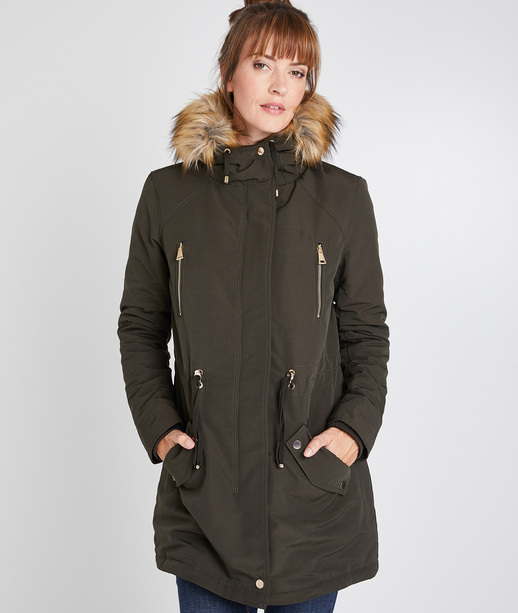 Parka kaki chaude femme KAKI